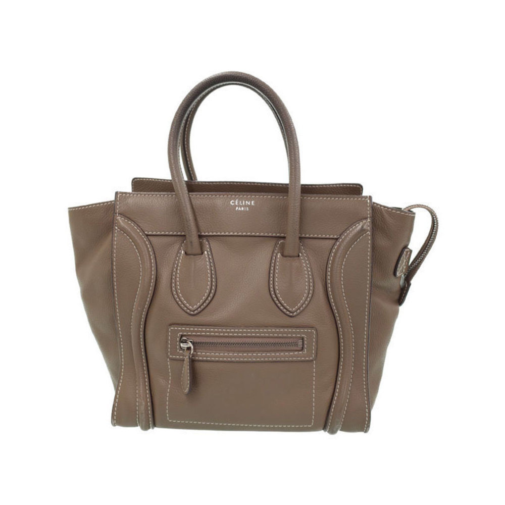Celine Handbag Greige Tote Micro Shopper - Picture 2 of 9